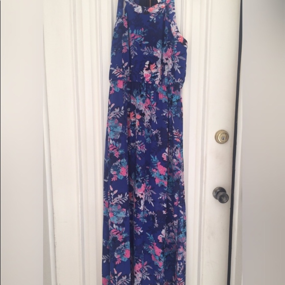 Colorful flower dress.